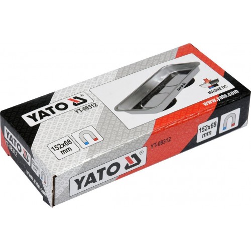 Прямоугольный магнитный поднос с двумя магнитами 152 Х 68 Х 16мм YATO YT-08312