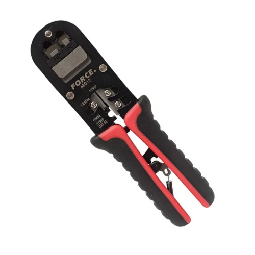 Кліщі для обтиску конекторів витої пари RJ45/RJ8 (RJ11/12),тріскачкові. FORCE 68012 F