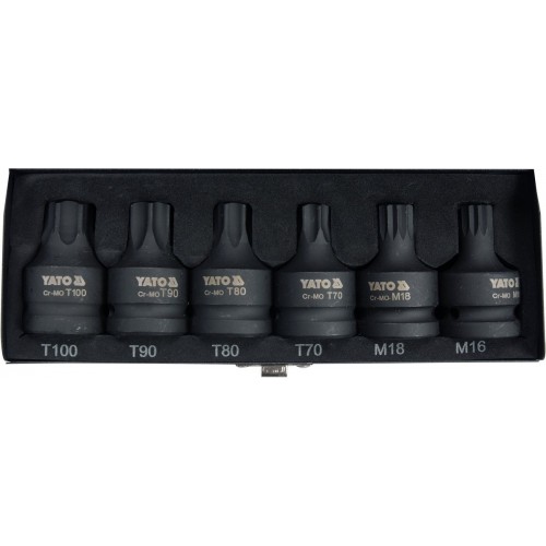 Набор ударных головок 3/4" с наружным профилем TORX і SPLINE YATO