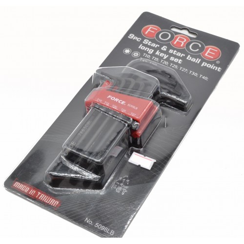 Набор угловых ключей TORX Т10-Т50 9ед. длинных с плавающей головкой 5098LB FORCE