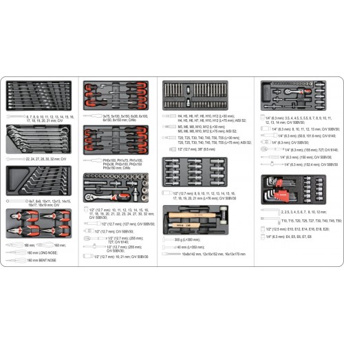 Тележка инструментальная с инструментом 97x 77x 47 cм, 185 предметов YATO YT-55307