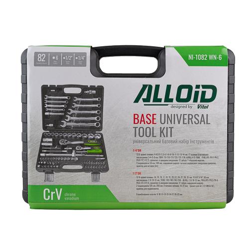 Набір інструменту 1/2"+ 1/4" 82пр. 6гранний Alloid Base NI-1082 WN-6