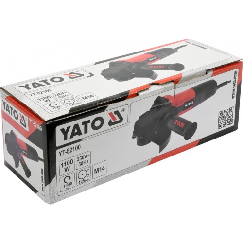 Шлифмашина угловая 1100 Вт, Ø= 125 мм YATO YT-82100