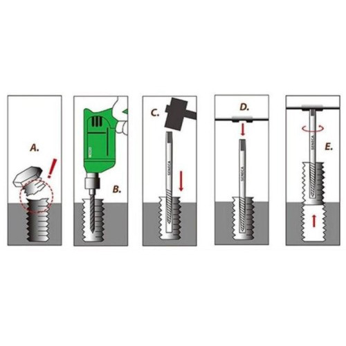 Набір екстракторів для викручування зламаних шпильок і штуцерів,8 предметів. FORCE 63006B F