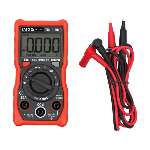 Мультиметр YATO с функцией TRUE RMS с диапазоном 4000 от 2х1,5V; AA YT-730894