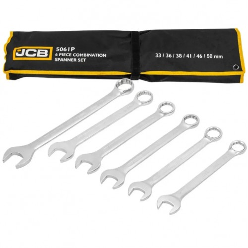 Набор ключей рожково-накидных в чехле, (33-50 мм), 6 ед. JCB Tools JCB-5061P