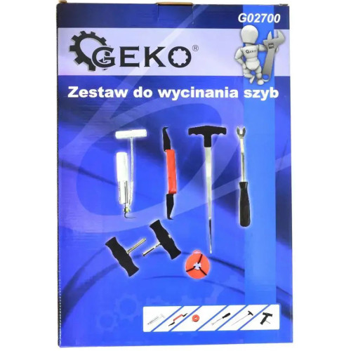 Набір для вирізання автомобільного скла,7 предметів. GEKO G02700