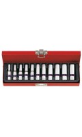 Набор удлиненных головок 1/4" 4–13мм,6-гранных,11 предметов. KING TONY 2511MR