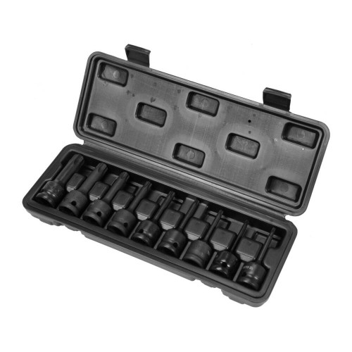 Набор насадок ударных TORX YATO: квадрат-1/2"; T20-T70; Cr-Mo, 9 шт