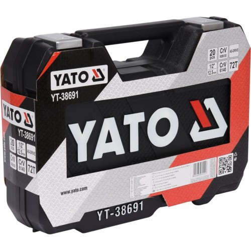 Набор инструментов 20 предметов, квадрат 1/2 YATO YT-38691