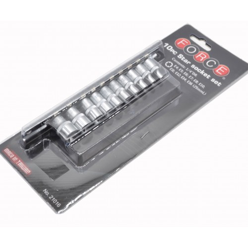 Набор головок 1/4" Е-профиль Torx (E4-E16) 10 пр. FORCE 21016 F