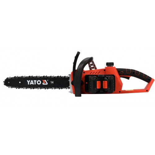 Пила ланцюгова акумуляторна YATO : 36 В (2 x Li-Ion 18 В), 2 АГод, шина- 14"/35 см [2/24]