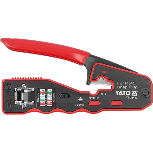 Кліщі для обтискання і зачистки кабелів YATO : RJ45, L=135 мм [10/50]