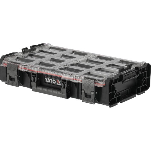 Органайзер с 12 съемными ячейками YATO, 585x387x131 мм, пластиковый корпус (YT-09180)