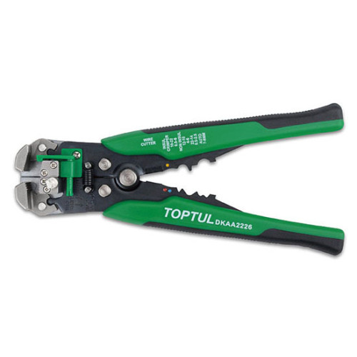 Клещи усиленные для обжима клемм и снятия изоляции (стриппер-кримпер) 205мм.TOPTUL DKAA2226
