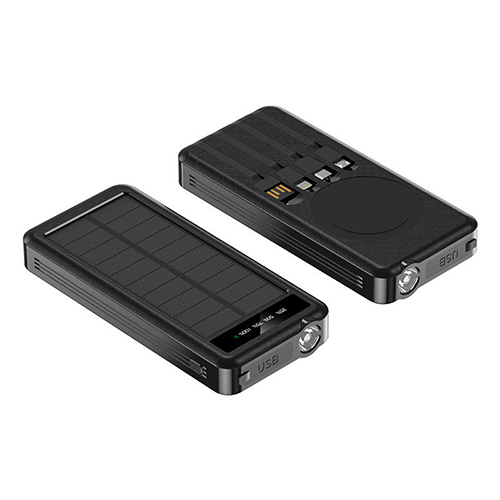 Павербанк 10000 mAh с солнечной панелью и шнурами Apple, USB, Туре-C PROTESTER PRO-S10