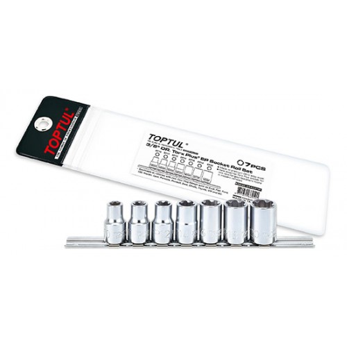 Набор головок Torx Plus EP 3/8" (EP10–EP20),7 головок на планке. TOPTUL GAAG0706