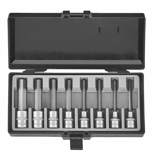 Набор бит шестигранных в головках 1/2" 8 пр. (5-17 мм) FORCE