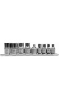 Набор торцевых головок TORX 1/4",3/8" E5–E16 с переходником,9 предметов. YATO YT-0520
