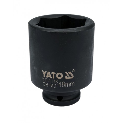 Головка торцевая ударная глубокая 3/4",6-гранная,48мм, длина 90мм. YATO YT-1148