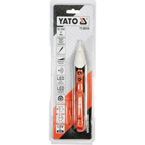 Тестер напряжения 90-1000V LCD, плоский шлиц SL4.5 мм YATO YT-28310