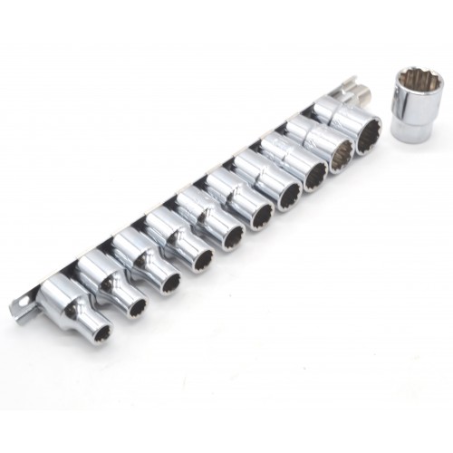 Набор головок 12-гр. 1/2" 11ед. 8~15,17,19,22мм (на планке) TOPTUL GAAQ1601U-12