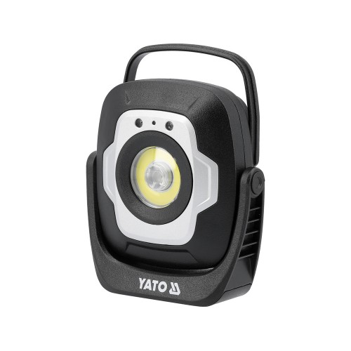 Прожектор диодный, аккумуляторный YATO, 10Вт, 1200/600/100 Lm 3 режима, 3,7 В, 4,4 АГод YT-818214