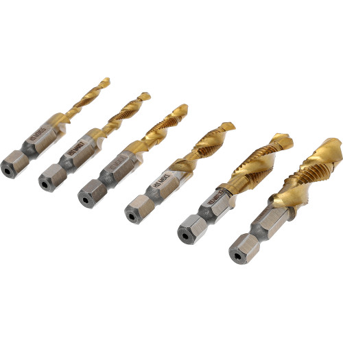 Набор сверл-метчиков по металлу STHOR 24200, HSS 4241, TiN, 1/4", М3–М10, 6 шт