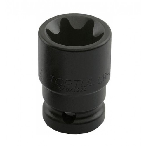 Головка торцевая ударная 1/2",E24, короткая, длина 40мм. TOPTUL KABK1624