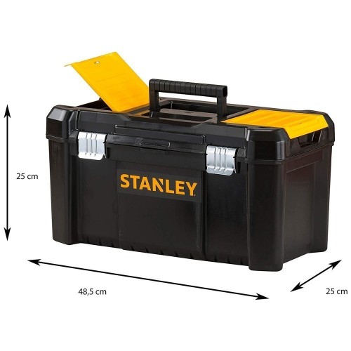 Ящик для інструментів STANLEY : 19" (480х250х250 мм ), пластиковий, комірки в кришці, металеві защіпки, STST1-75521