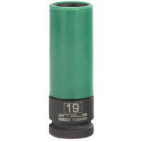 Головка ударная глубокая 1/2" 6 гранная 19мм L85 мм для литых  дисков 13955 STELS