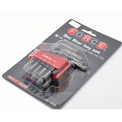 Набір кутових ключів TORX Т10-Т50 9од. 5098 FORCE