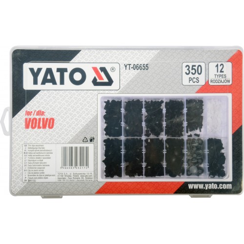 Набор автомобильного крепежа для VOLVO 350шт YATO YT-06655