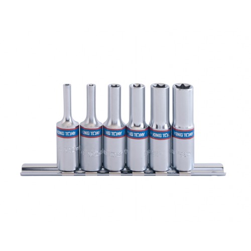 Набор глубоких головок TORX ("Е") 3/8" 6 ед. Е4-Е14 на планке 3116PR KING TONY
