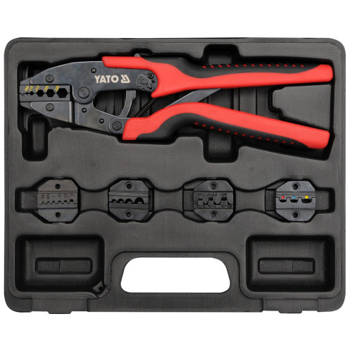 Клещи для обжима зажимных соединителей со сменными насадками (набор 5шт).YATO YT-2245