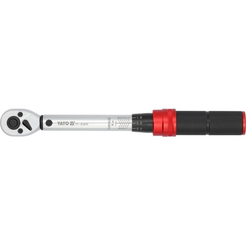 Ключ динамометрический YATO: квадрат 1/4", F=5-25 Нм, L=230-240 мм YT-07670