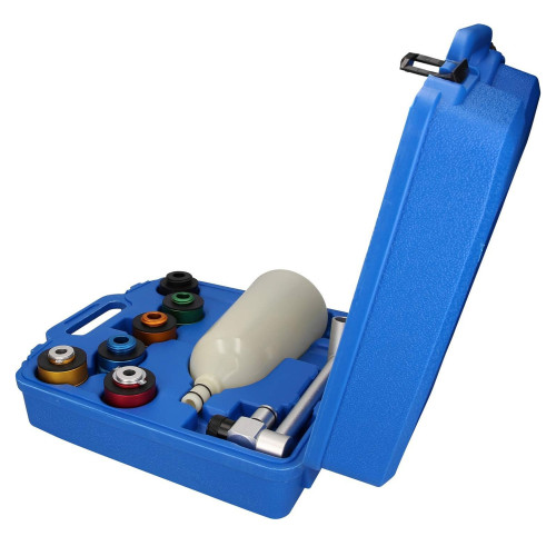 Лейка для заливки масла в двигатель с адаптерами 8пр,в кейсе. RF-908G2B