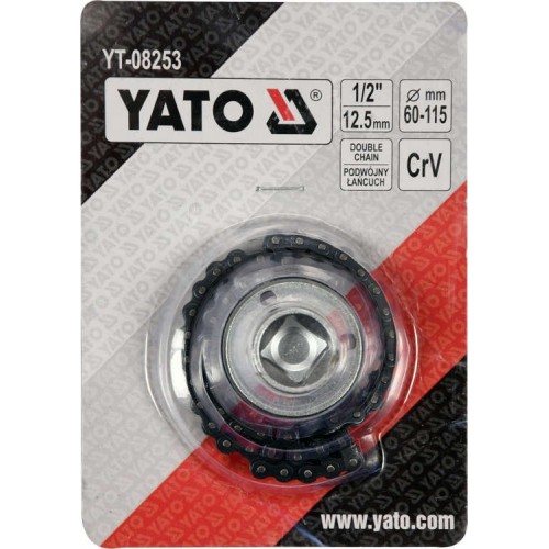 Съемник масляного фильтра диаметром от 60 до 115 мм цепной YATO YT-08253