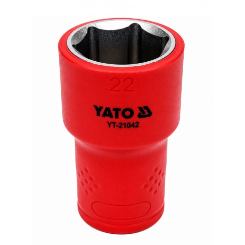 Головка торцевая 1/2" диэлектрическая VDE,6-гранная,22мм, длина 55мм. YATO YT-21042