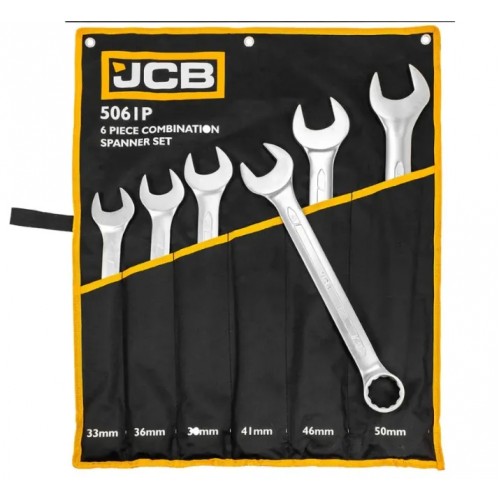 Набор ключей рожково-накидных в чехле, (33-50 мм), 6 ед. JCB Tools JCB-5061P