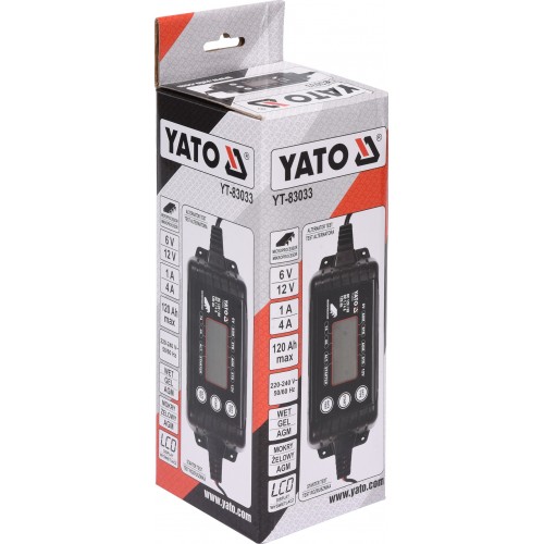 Преобразователь напряжения с сети 230 В DC 6/12 В, 1/4 А, макс. 120 Ач YATO YT-83033