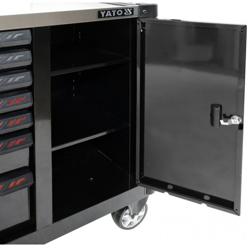 Шкаф-тележка для инструментов YATO с 7 ящиками и шкафом, 1100х 990х 480 мм