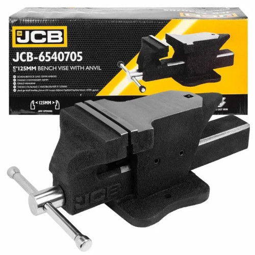 Тиски слюсарні сталеві 125мм (5"),з ковадлом. JCB Tools JCB-6540705