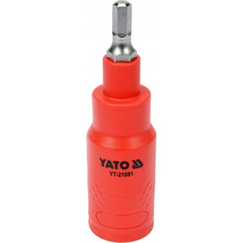 Насадка торцевая диэлектрическая HEX YATO : квадрат 3/8", М= 5 мм, L= 75 мм,VDE корпус до 1000В