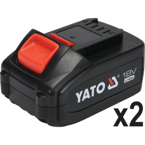 Болгарка аккумуляторная бесщеточная YATO: 2х Li-Ion, 18В, 4 АГод, диск Ø=125мм, YT-828295