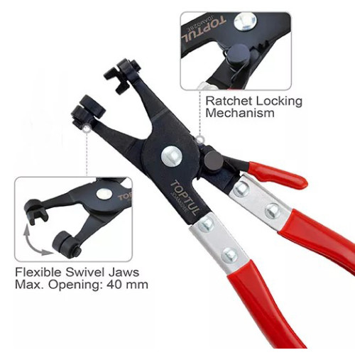 Кліщі для зняття хомутів, прямі. TOPTUL JDAM028E