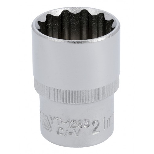 Головка торцевая короткая 1/2",12-гранная, 21мм. YATO YT-1283