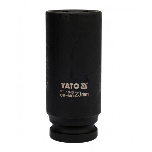 Головка торцева ударна глибока 1/2",6-гранна,23мм, довжина 78мм. YATO YT-1043