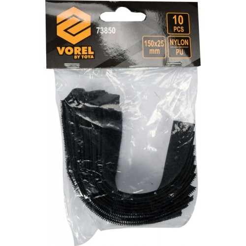 Хомут-липучка черный 25 х 150 мм (10шт.) VOREL
