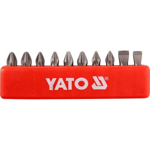 Набор бит SL.PH.PZ. 1/4" в кассете, длина: 25мм, 10шт YATO
